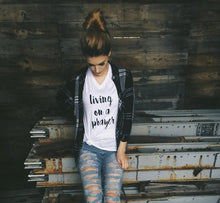 Load image into Gallery viewer, Living on a Prayer V Neck Tee
