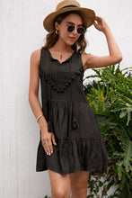 Load image into Gallery viewer, Tassel Tie Lace Trim Sleeveless Dress
