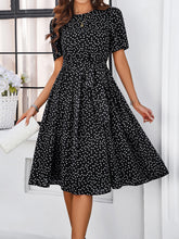 Load image into Gallery viewer, Printed Round Neck Short Sleeve Dress
