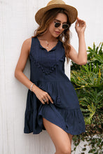 Load image into Gallery viewer, Tassel Tie Lace Trim Sleeveless Dress
