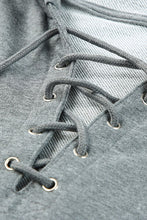 Load image into Gallery viewer, Lace-Up Dropped Shoulder Hoodie
